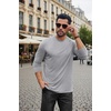 COOFANDY Mens Long Sleeve Tee Shirts Stretch Crew Neck Thermal Shirts Casual T Shirts for Men(Heather Grey)