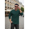 COOFANDY Mens Long Sleeve Tee Shirts Stretch Crew Neck Thermal Shirts Casual T Shirts for Men(Lake Green)