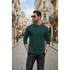 COOFANDY Mens Long Sleeve Tee Shirts Stretch Crew Neck Thermal Shirts Casual T Shirts for Men(Lake Green)