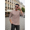 COOFANDY Mens Long Sleeve Tee Shirts Stretch Crew Neck Thermal Shirts Casual T Shirts for Men(Light Khaki)