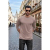 COOFANDY Mens Long Sleeve Tee Shirts Stretch Crew Neck Thermal Shirts Casual T Shirts for Men(Light Khaki)