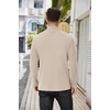 COOFANDY Men’s Mock Neck Sweater Lightweight Ribbed Knit Casual Pullover | Long Sleeve,Casual,Ribbed Knit,Breathable,Half turtleneck,Regular fit(Beige)