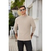COOFANDY Men’s Mock Neck Sweater Lightweight Ribbed Knit Casual Pullover | Long Sleeve,Casual,Ribbed Knit,Breathable,Half turtleneck,Regular fit(Beige)