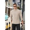 COOFANDY Men’s Mock Neck Sweater Lightweight Ribbed Knit Casual Pullover | Long Sleeve,Casual,Ribbed Knit,Breathable,Half turtleneck,Regular fit(Beige)