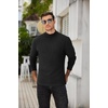 COOFANDY Men’s Mock Neck Sweater Lightweight Ribbed Knit Casual Pullover | Long Sleeve,Casual,Ribbed Knit,Breathable,Half turtleneck,Regular fit(Black)