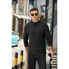 COOFANDY Men’s Mock Neck Sweater Lightweight Ribbed Knit Casual Pullover | Long Sleeve,Casual,Ribbed Knit,Breathable,Half turtleneck,Regular fit(Black)