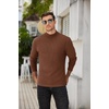 COOFANDY Men’s Mock Neck Sweater Lightweight Ribbed Knit Casual Pullover | Long Sleeve,Casual,Ribbed Knit,Breathable,Half turtleneck,Regular fit(Brown)