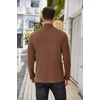 COOFANDY Men’s Mock Neck Sweater Lightweight Ribbed Knit Casual Pullover | Long Sleeve,Casual,Ribbed Knit,Breathable,Half turtleneck,Regular fit(Brown)