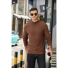 COOFANDY Men’s Mock Neck Sweater Lightweight Ribbed Knit Casual Pullover | Long Sleeve,Casual,Ribbed Knit,Breathable,Half turtleneck,Regular fit(Brown)