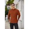 COOFANDY Men’s Mock Neck Sweater Lightweight Ribbed Knit Casual Pullover | Long Sleeve,Casual,Ribbed Knit,Breathable,Half turtleneck,Regular fit(Caramel)