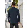 COOFANDY Men’s Mock Neck Sweater Lightweight Ribbed Knit Casual Pullover | Long Sleeve,Casual,Ribbed Knit,Breathable,Half turtleneck,Regular fit(Dark Blue)