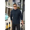 COOFANDY Men’s Mock Neck Sweater Lightweight Ribbed Knit Casual Pullover | Long Sleeve,Casual,Ribbed Knit,Breathable,Half turtleneck,Regular fit(Dark Blue)