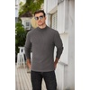COOFANDY Men’s Mock Neck Sweater Lightweight Ribbed Knit Casual Pullover | Long Sleeve,Casual,Ribbed Knit,Breathable,Half turtleneck,Regular fit(Dark Gray)