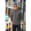 COOFANDY Men’s Mock Neck Sweater Lightweight Ribbed Knit Casual Pullover | Long Sleeve,Casual,Ribbed Knit,Breathable,Half turtleneck,Regular fit(Dark Gray)