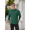 COOFANDY Men’s Mock Neck Sweater Lightweight Ribbed Knit Casual Pullover | Long Sleeve,Casual,Ribbed Knit,Breathable,Half turtleneck,Regular fit(Dark Green)