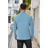 COOFANDY Men’s Mock Neck Sweater Lightweight Ribbed Knit Casual Pullover | Long Sleeve,Casual,Ribbed Knit,Breathable,Half turtleneck,Regular fit(Dark Navy Blue)