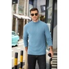 COOFANDY Men’s Mock Neck Sweater Lightweight Ribbed Knit Casual Pullover | Long Sleeve,Casual,Ribbed Knit,Breathable,Half turtleneck,Regular fit(Dark Navy Blue)