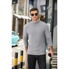 COOFANDY Men’s Mock Neck Sweater Lightweight Ribbed Knit Casual Pullover | Long Sleeve,Casual,Ribbed Knit,Breathable,Half turtleneck,Regular fit(Gray)