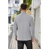 COOFANDY Men’s Mock Neck Sweater Lightweight Ribbed Knit Casual Pullover | Long Sleeve,Casual,Ribbed Knit,Breathable,Half turtleneck,Regular fit(Gray)