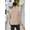 COOFANDY Men’s Mock Neck Sweater Lightweight Ribbed Knit Casual Pullover | Long Sleeve,Casual,Ribbed Knit,Breathable,Half turtleneck,Regular fit(Khaki)