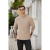 COOFANDY Men’s Mock Neck Sweater Lightweight Ribbed Knit Casual Pullover | Long Sleeve,Casual,Ribbed Knit,Breathable,Half turtleneck,Regular fit(Khaki)