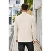 COOFANDY Men’s Mock Neck Sweater Lightweight Ribbed Knit Casual Pullover | Long Sleeve,Casual,Ribbed Knit,Breathable,Half turtleneck,Regular fit(Light Beige)