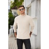 COOFANDY Men’s Mock Neck Sweater Lightweight Ribbed Knit Casual Pullover | Long Sleeve,Casual,Ribbed Knit,Breathable,Half turtleneck,Regular fit(Light Beige)