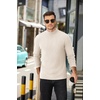 COOFANDY Men’s Mock Neck Sweater Lightweight Ribbed Knit Casual Pullover | Long Sleeve,Casual,Ribbed Knit,Breathable,Half turtleneck,Regular fit(Light Beige)