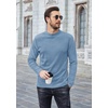 COOFANDY Men’s Mock Neck Sweater Lightweight Ribbed Knit Casual Pullover | Long Sleeve,Casual,Ribbed Knit,Breathable,Half turtleneck,Regular fit(Light Blue)