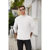 COOFANDY Men’s Mock Neck Sweater Lightweight Ribbed Knit Casual Pullover | Long Sleeve,Casual,Ribbed Knit,Breathable,Half turtleneck,Regular fit(White)