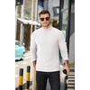 COOFANDY Men’s Mock Neck Sweater Lightweight Ribbed Knit Casual Pullover | Long Sleeve,Casual,Ribbed Knit,Breathable,Half turtleneck,Regular fit(White)
