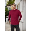 COOFANDY Men’s Mock Neck Sweater Lightweight Ribbed Knit Casual Pullover | Long Sleeve,Casual,Ribbed Knit,Breathable,Half turtleneck,Regular fit(Wine Red)