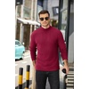 COOFANDY Men’s Mock Neck Sweater Lightweight Ribbed Knit Casual Pullover | Long Sleeve,Casual,Ribbed Knit,Breathable,Half turtleneck,Regular fit(Wine Red)