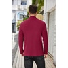 COOFANDY Men’s Mock Neck Sweater Lightweight Ribbed Knit Casual Pullover | Long Sleeve,Casual,Ribbed Knit,Breathable,Half turtleneck,Regular fit(Wine Red)