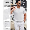 COOFANDY Mens Polo Shirts Textured Knit Short Sleeve Stretch Casual Shirts | Ice-Cool Fabric, Comfortable and Breathable, Three Button placket, unique knit Texture(White)