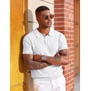 COOFANDY Mens Polo Shirts Textured Knit Short Sleeve Stretch Casual Shirts | Ice-Cool Fabric, Comfortable and Breathable, Three Button placket, unique knit Texture(White)