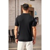 COOFANDY Men’s Quarter Zip Polo Shirt Short Sleeve Ribbed Knit Golf Tee | Collared, 1/4 Zip, Textured, Casual, Business Shirt Lightweight, Breathable, Elastic T Shirt for Men(Black)