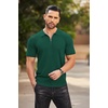 COOFANDY Men’s Quarter Zip Polo Shirt Short Sleeve Ribbed Knit Golf Tee | Collared, 1/4 Zip, Textured, Casual, Business Shirt Lightweight, Breathable, Elastic T Shirt for Men(Hunter Green)