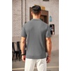 COOFANDY Men’s Quarter Zip Polo Shirt Short Sleeve Ribbed Knit Golf Tee | Collared, 1/4 Zip, Textured, Casual, Business Shirt Lightweight, Breathable, Elastic T Shirt for Men(Grey)