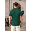 COOFANDY Men’s Quarter Zip Polo Shirt Short Sleeve Ribbed Knit Golf Tee | Collared, 1/4 Zip, Textured, Casual, Business Shirt Lightweight, Breathable, Elastic T Shirt for Men(Hunter Green)