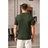 COOFANDY Men’s Quarter Zip Polo Shirt Short Sleeve Ribbed Knit Golf Tee | Collared, 1/4 Zip, Textured, Casual, Business Shirt Lightweight, Breathable, Elastic T Shirt for Men(Army Green)