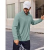 COOFANDY Mens Quarter Zip Pullover 1/4 Zip Mock Neck Sun Protection Lightweight Athletic Golf Polo Shirts(Green)