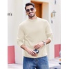 COOFANDY Men’s Slim Fit Mock Turtleneck T Shirt Casual Basic Knitted Long Sleeve Pullover Sweater(Apricot)