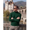 COOFANDY Men’s Slim Fit Mock Turtleneck T Shirt Casual Basic Knitted Long Sleeve Pullover Sweater(Blue Green)