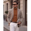 COOFANDY Men’s Slim Fit Mock Turtleneck T Shirt Casual Basic Knitted Long Sleeve Pullover Sweater(Light Brown)