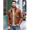 COOFANDY Men’s Slim Fit Mock Turtleneck T Shirt Casual Basic Knitted Long Sleeve Pullover Sweater(Light Brown Khaki)