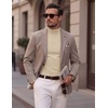 COOFANDY Men’s Slim Fit Mock Turtleneck T Shirt Casual Basic Knitted Long Sleeve Pullover Sweater(Light Brown Khaki)