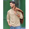 COOFANDY Men’s Slim Fit Mock Turtleneck T Shirt Casual Basic Knitted Long Sleeve Pullover Sweater(Light Brown Khaki)