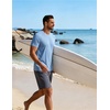 COOFANDY Mens Swim Shirt Short Sleeve UPF 50+ Sun Shirts Rash Guard Quick Dry Beach Water T Shirts for Men(01-light Blue)
