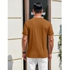 COOFANDY Men’s T Shirts Henley Shirts Short Sleeve Casual Shirts for Men | Classic Mens Henley Shirts, Lightweight, Breathable and Soft touch, Solid Color, Casual Shirts for Daily Work(Light Brown)